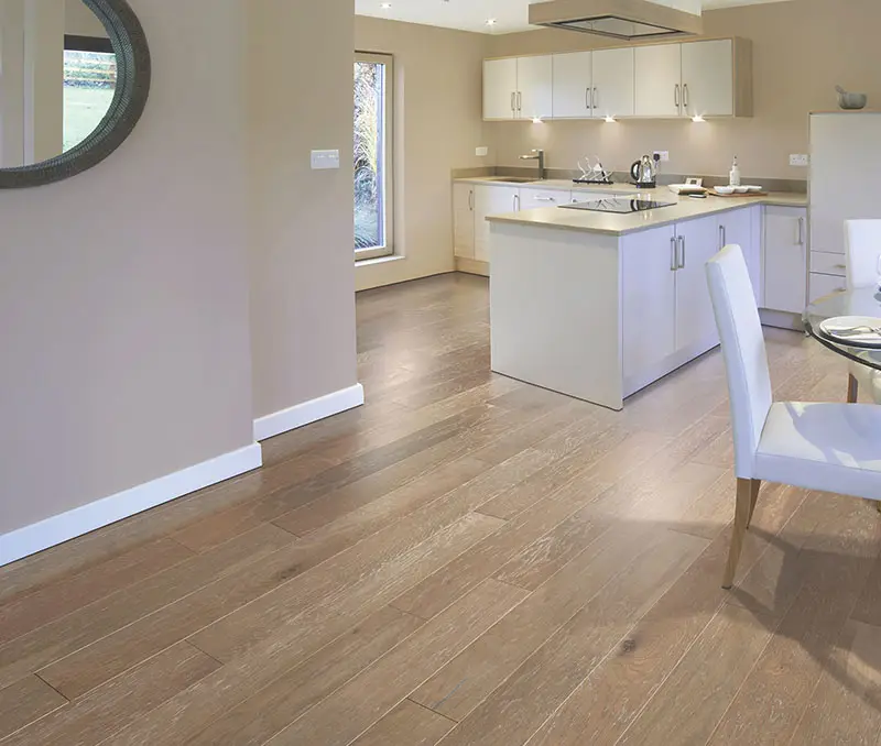 Engineered oak wood floors to kitchen