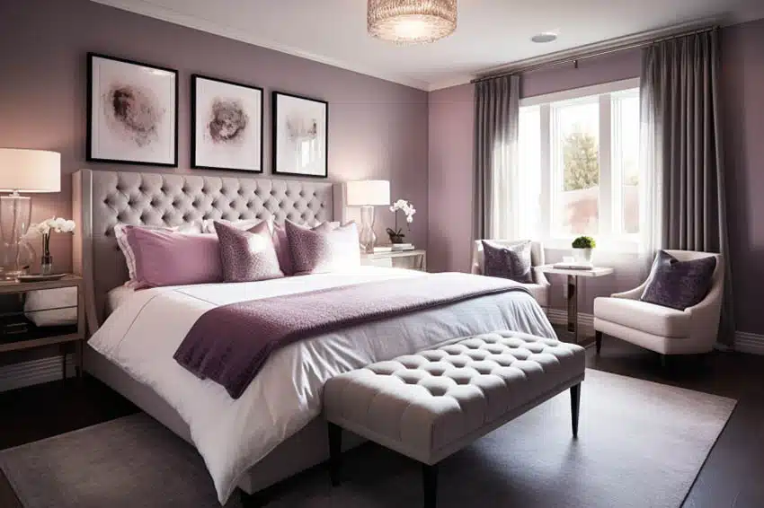 grey and purple bedroom ideas