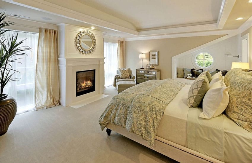 Traditional bedroom with designer furnishings