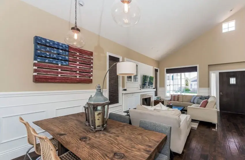 American flag decor in a room