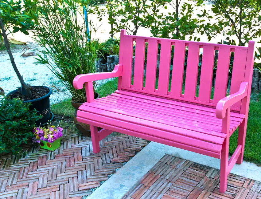 Bright pink bench
