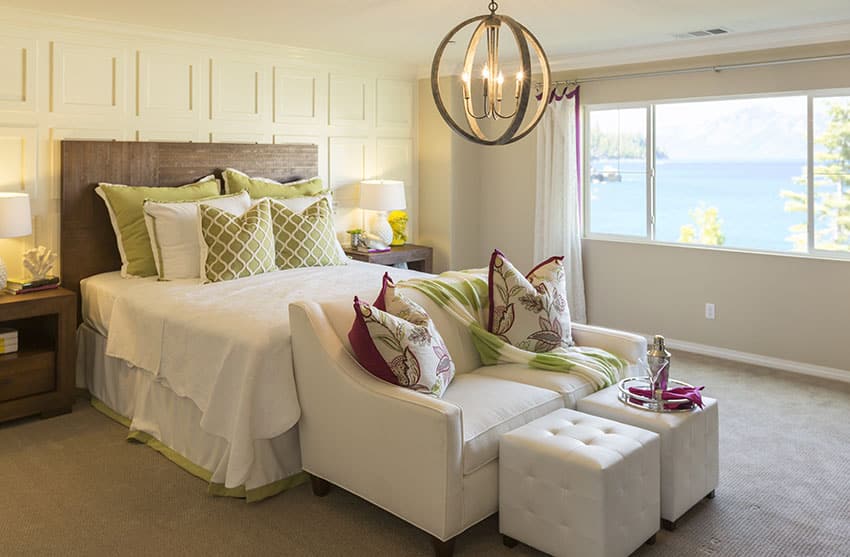 harmonious bedroom decor with bright windows