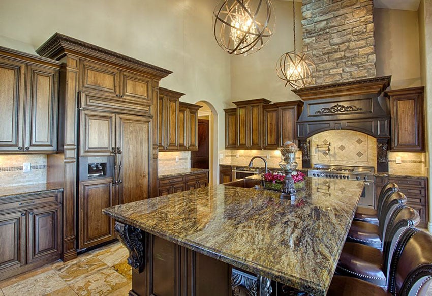 Kitchen with rocky mountain granite