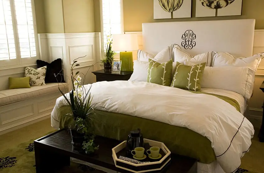 Different types of pillows in a master bedroom