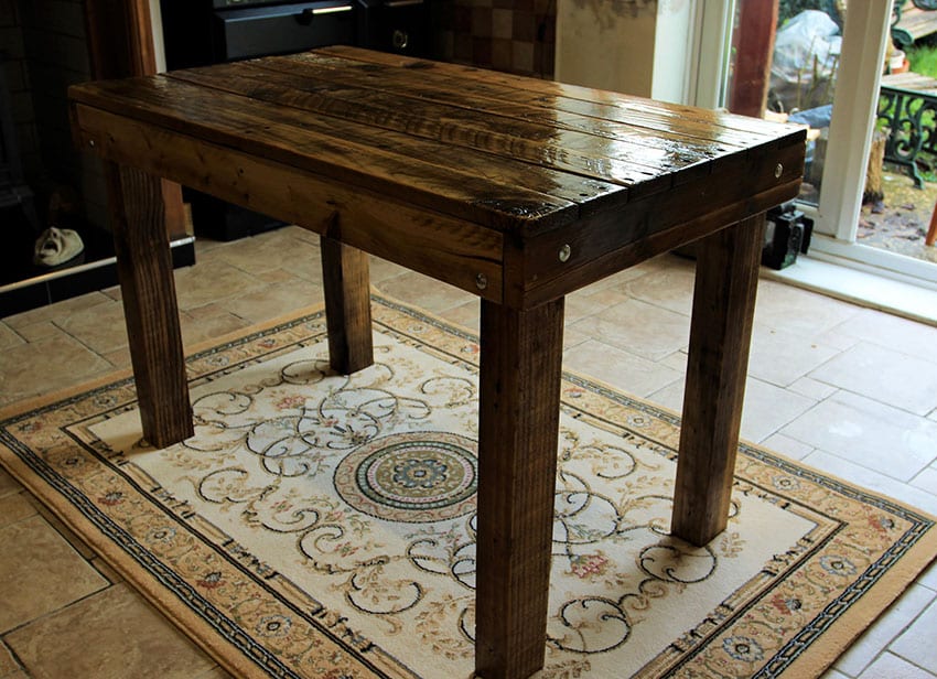 Table with crate legs