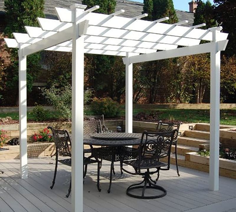 White pvc pergola 