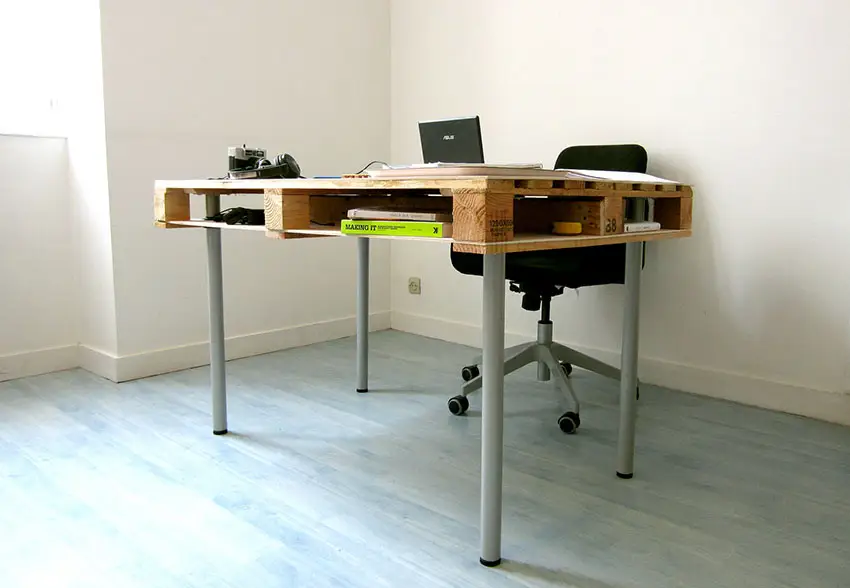 Wooden desk and office chair