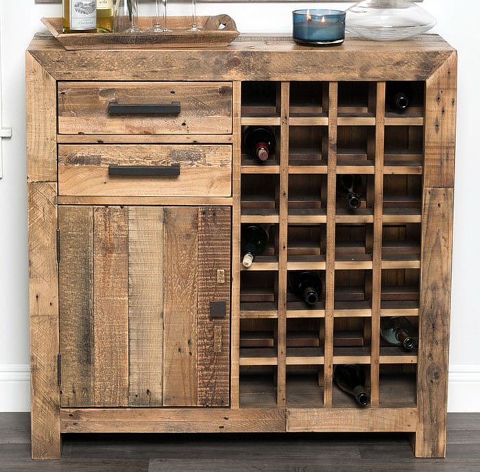 Wood pallet wine cabinet