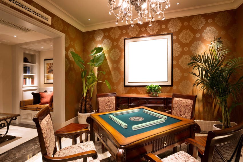 Adult game room with card table