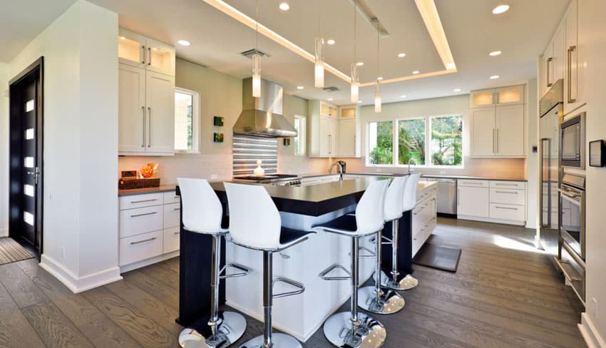 Beautiful custom kitchen with bar seating