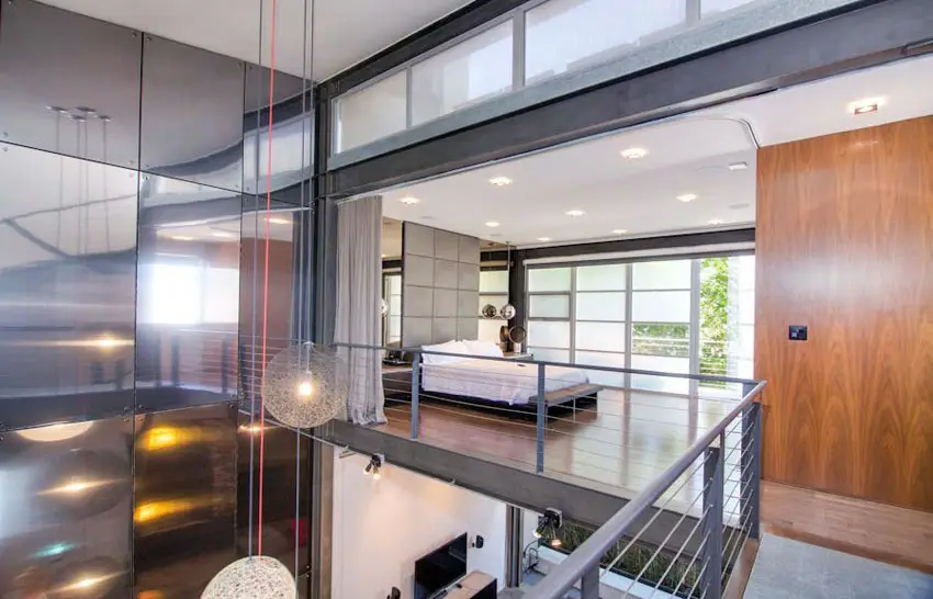 Contemporary loft bedroom with open plan