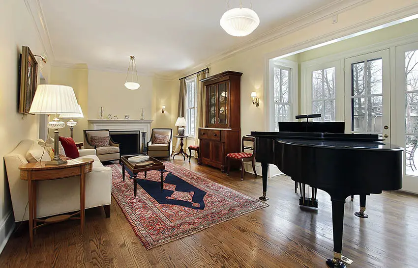Formal living room with grand piano