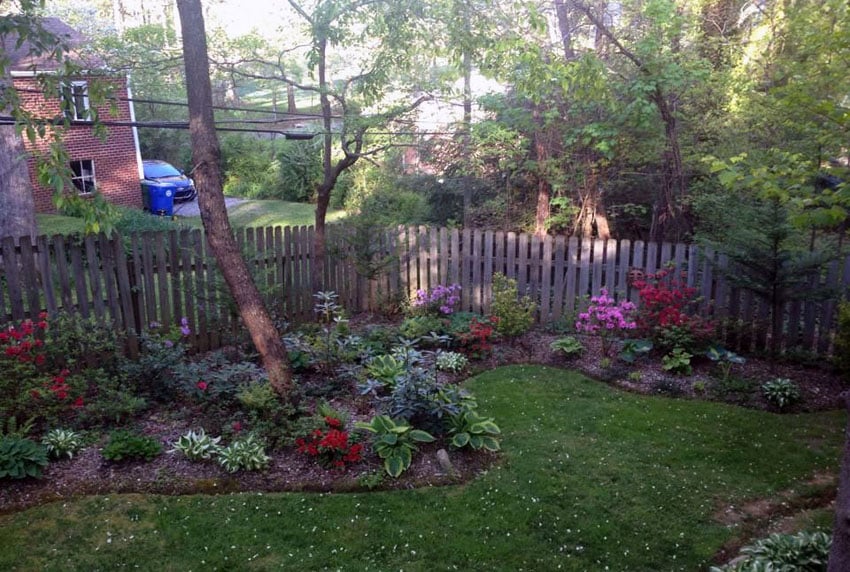 Garden landscape with short fence