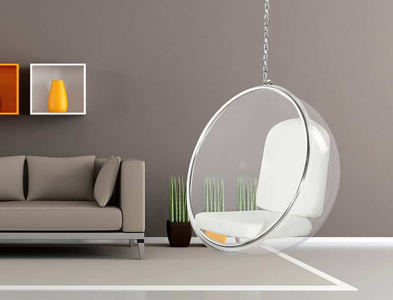 Modern clear hanging bubble chair