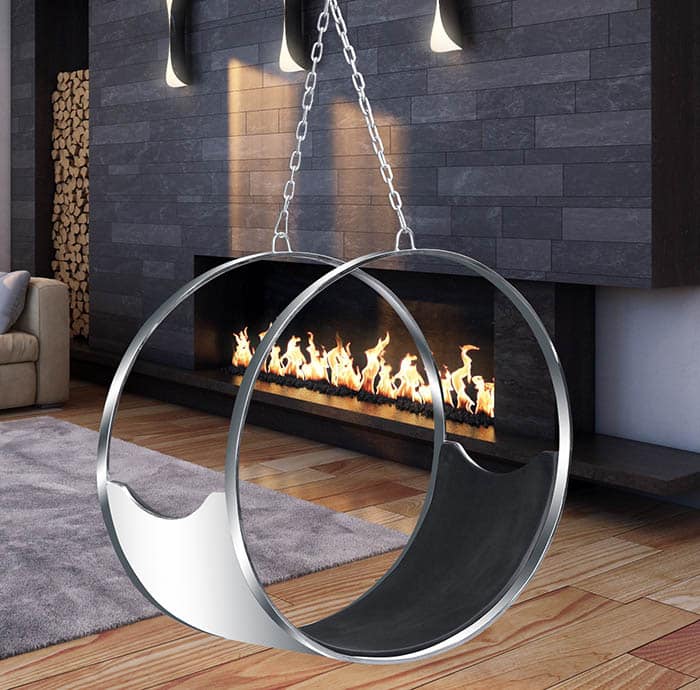 Modern metal ring hanging swing chair