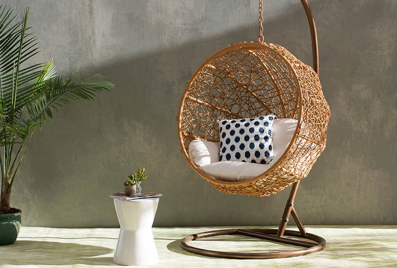 Outdoor hanging swing chair with stand