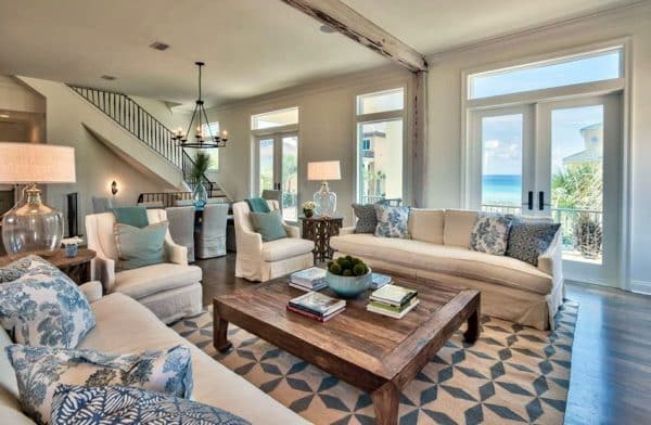 21 Coastal Themed Living Room Designs (Decorating Ideas)