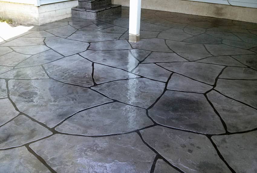 Flagstone style stamped concrete patio
