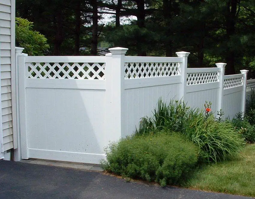 White vinyl lattice fence panel 6ft by 8ft