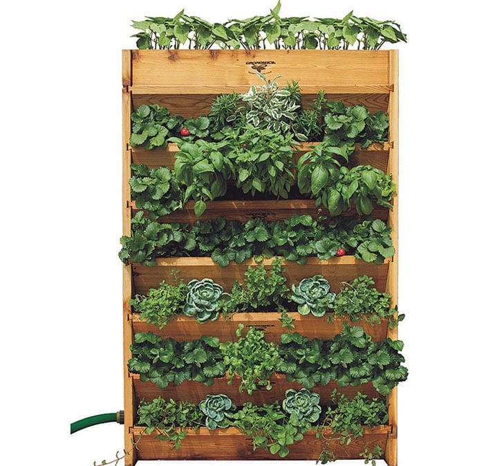 Wood vertical wall planter
