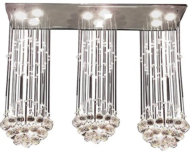 Contemporary 9-light crystal hanging chandelier