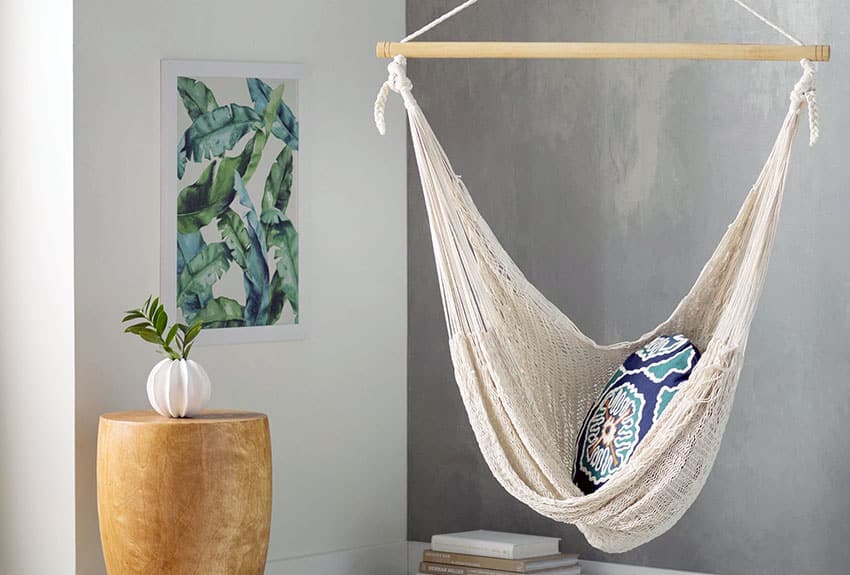 Hanging indoor hammock