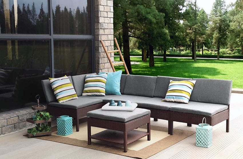 Modern outdoor patio furniture sectional sofa set