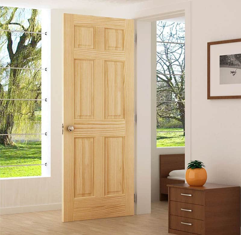 Pine wood interior door