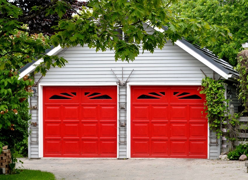 Red garage door