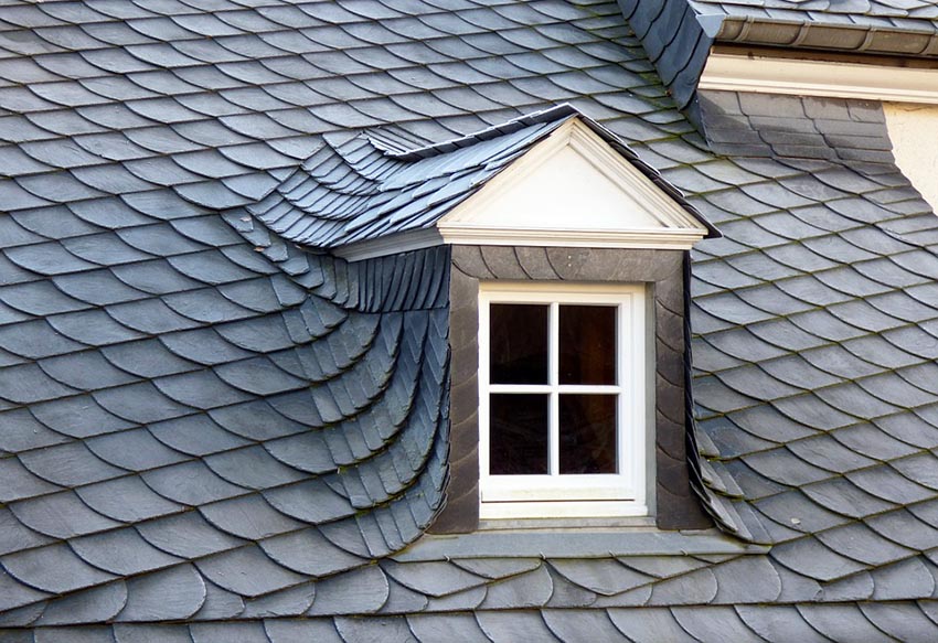 Slate roof with dormer window