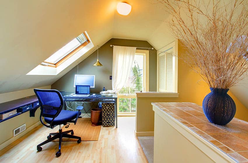 Small contemporary attic home office
