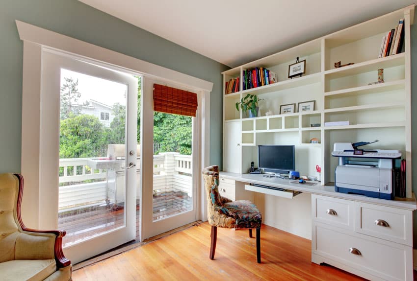 Small home office with exit to balcony