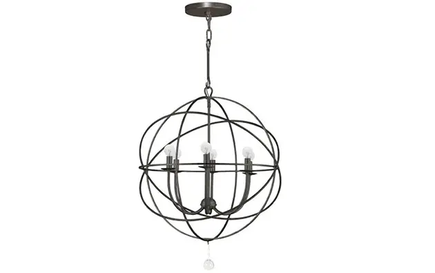 modern black globe chandelier with candle style