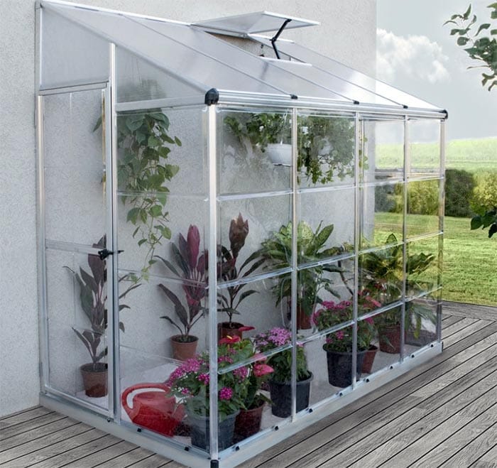 Lean to greenhouse kit for house