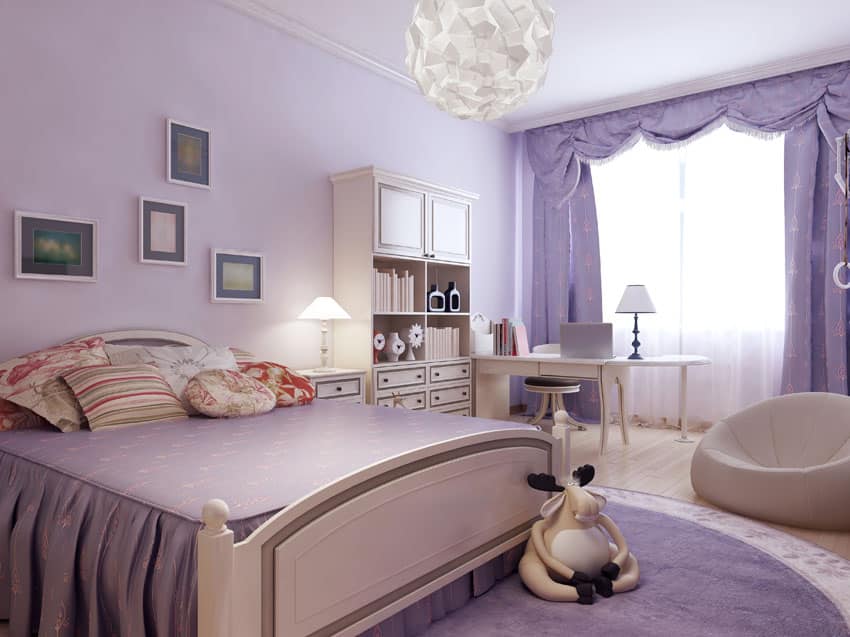 Light purple teenage girl bedroom