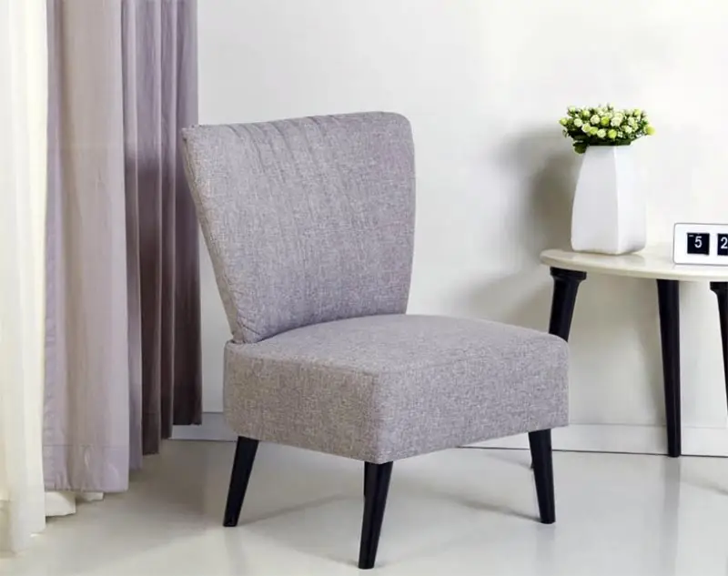 Modern slipper chair in gray