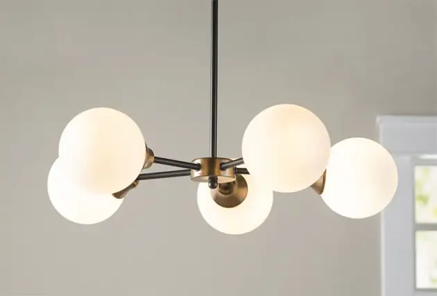 Modern sputnik globe chandelier with 5 lights