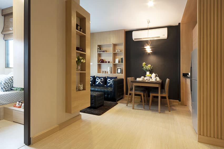 Small Japanese inspired interior design apartment
