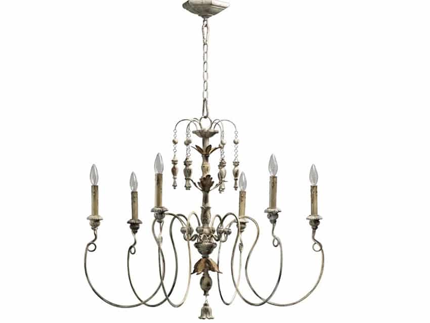 6 light candle style Victorian chandelier