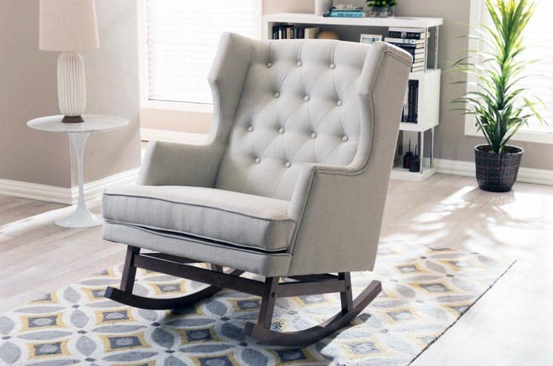 Comfortable contemporary rocking chair with plush cushioning