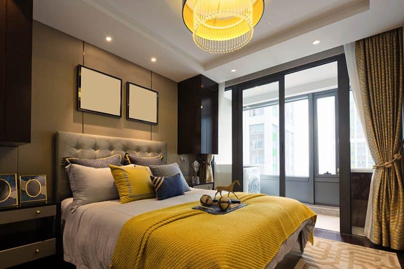 Stylish Gray & Yellow Bedroom Designs