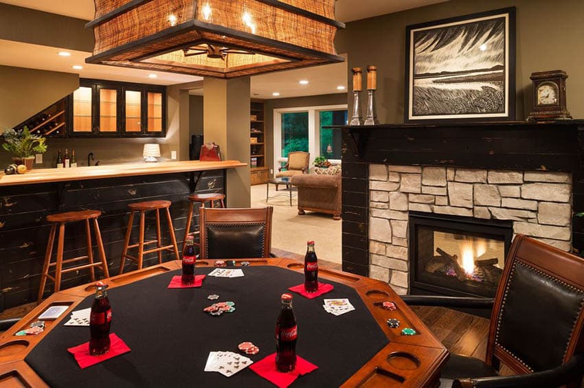 Light brown man cave paint poker room