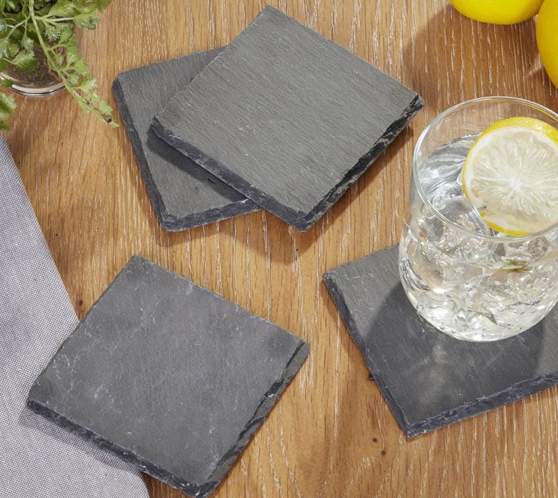 Slate coasters for cocktails