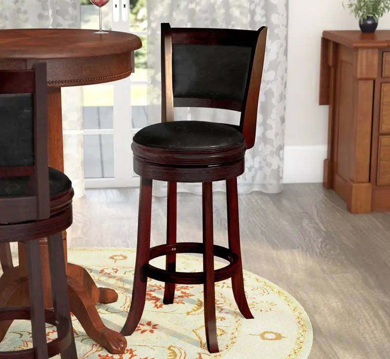 Wood swivel bar stool