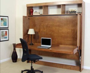 Fold Up Office Desk And Fold Down Murphy Bed 300x246 