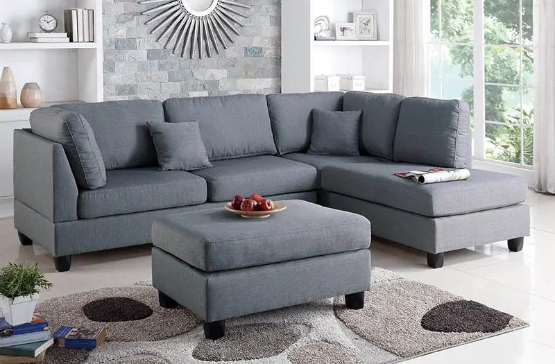 Gray sectional couch in contemporary living room