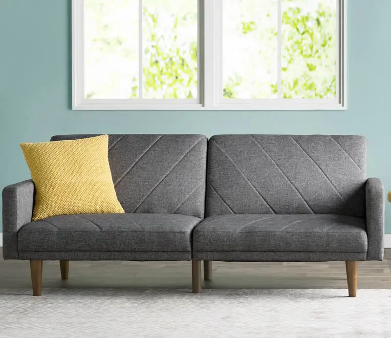 Gray sleeper sofa in living room