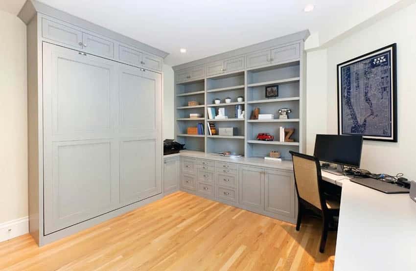 Home office with pull down murphy bed