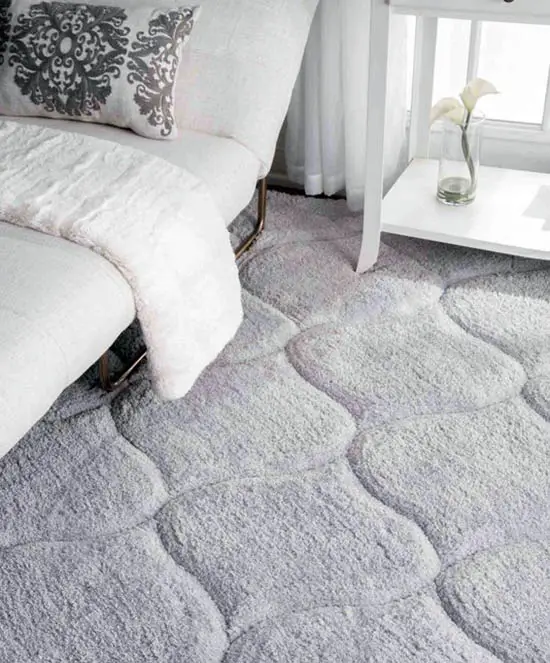 Plush pile rug in bedroom