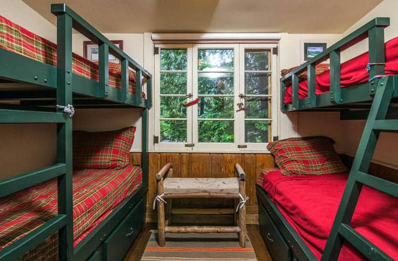 Rustic bedroom with bunk beds